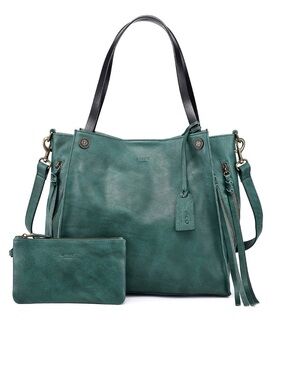 Old Trend Daisy Leather Tote Crossbody Bag Vintage Green